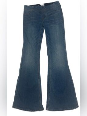 Free People Pull On Flare Jeans W27 Blue Stretch Bell Bottom Boho